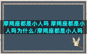 摩羯座都是小人吗 摩羯座都是小人吗为什么/摩羯座都是小人吗 摩羯座都是小人吗为什么-我的网站